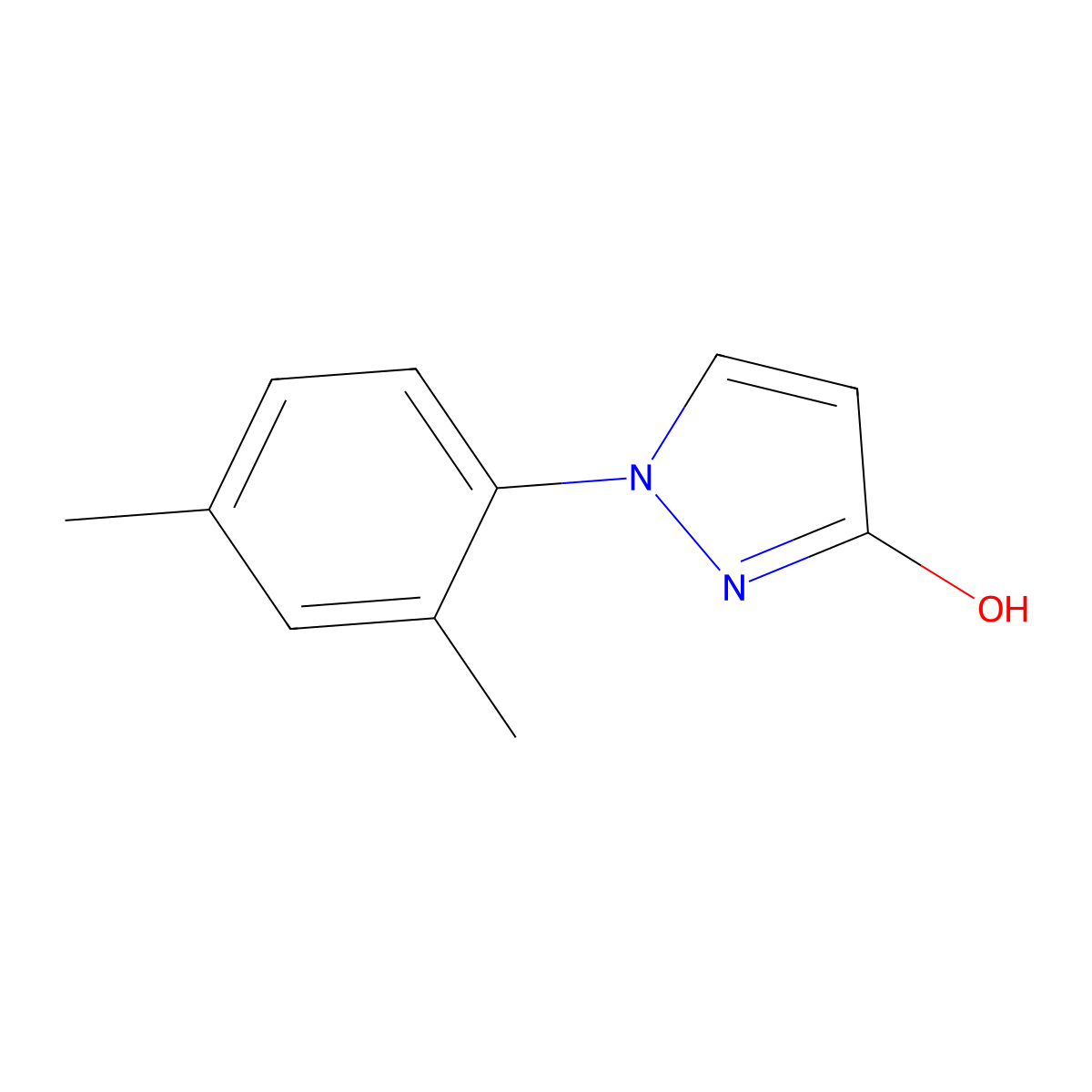 1-(2,4-dimethylphenyl)-1H-pyrazol-3-ol molecular structure, CAS 1242307-92-1