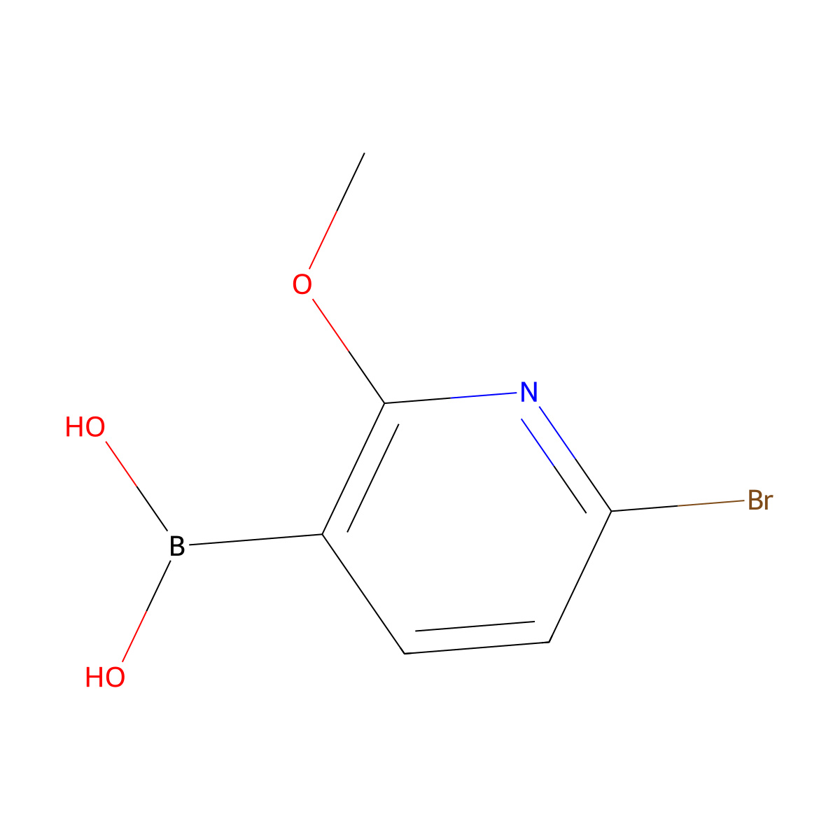 6-Bromo-2-methoxypyridin-3-ylboronic acid molecular structure, CAS 1242314-44-8
