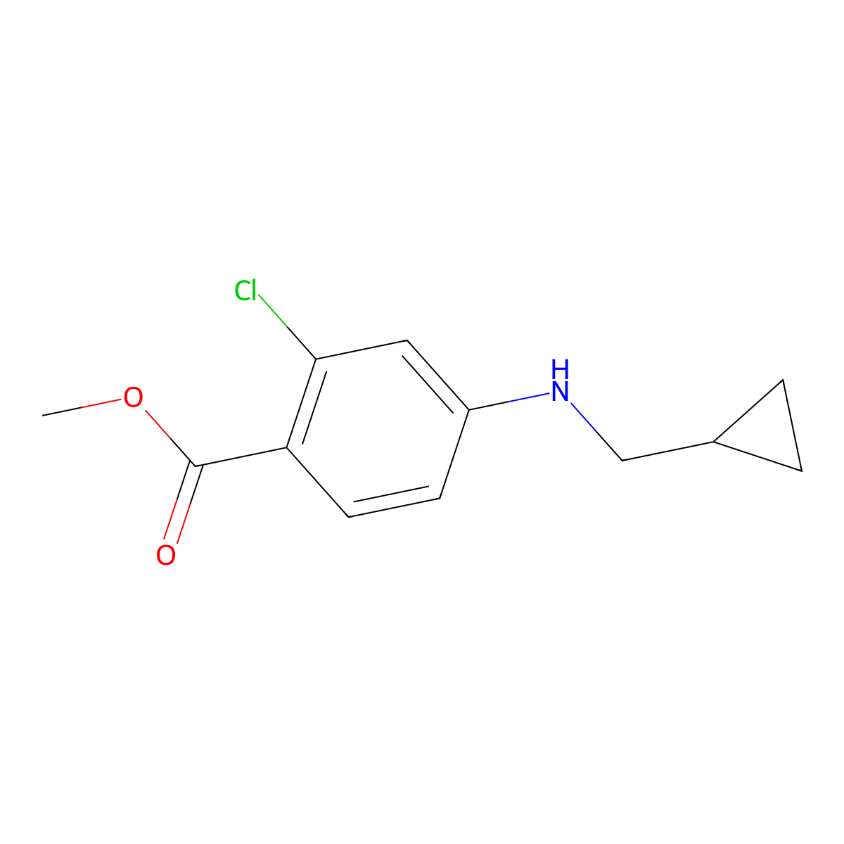 Methyl 2-chloro-4-(cyclopropylmethylamino)benzoate molecular structure, CAS 1242314-62-0