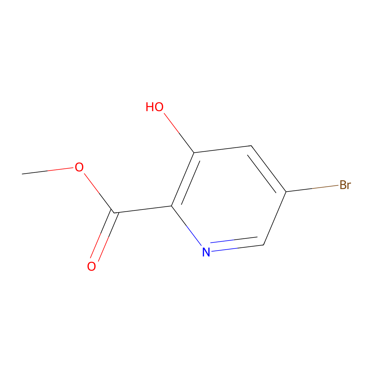 Methyl 5-bromo-3-hydroxypicolinate molecular structure, CAS 1242320-57-5