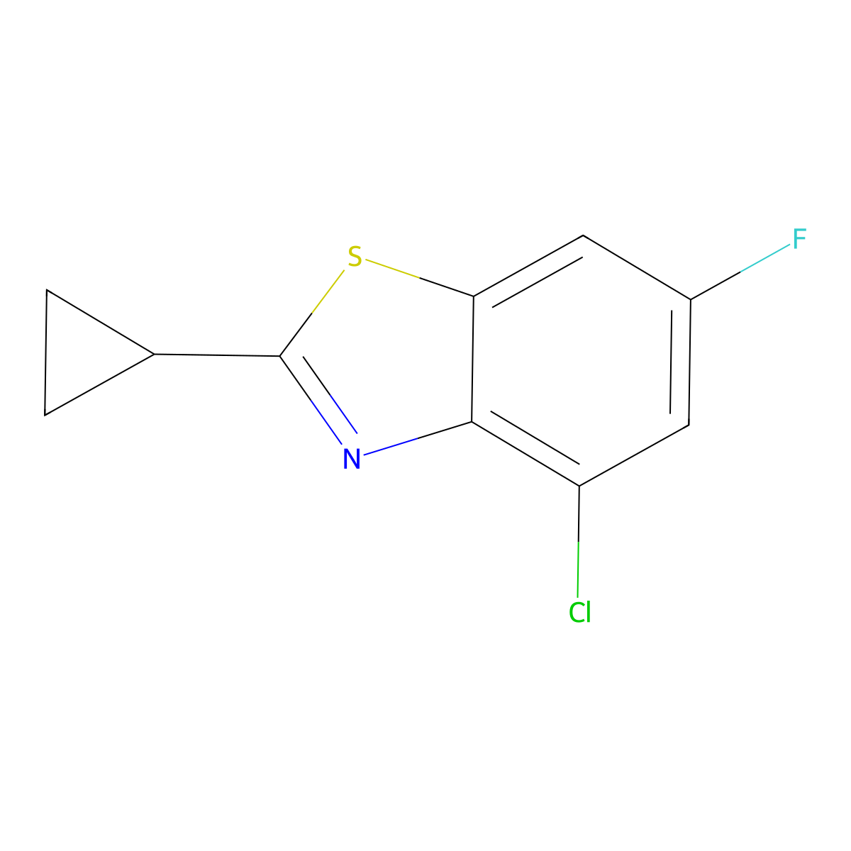 4-Chloro-2-cyclopropyl-6-fluoro-1,3-benzothiazole molecular structure, CAS 1242323-82-5