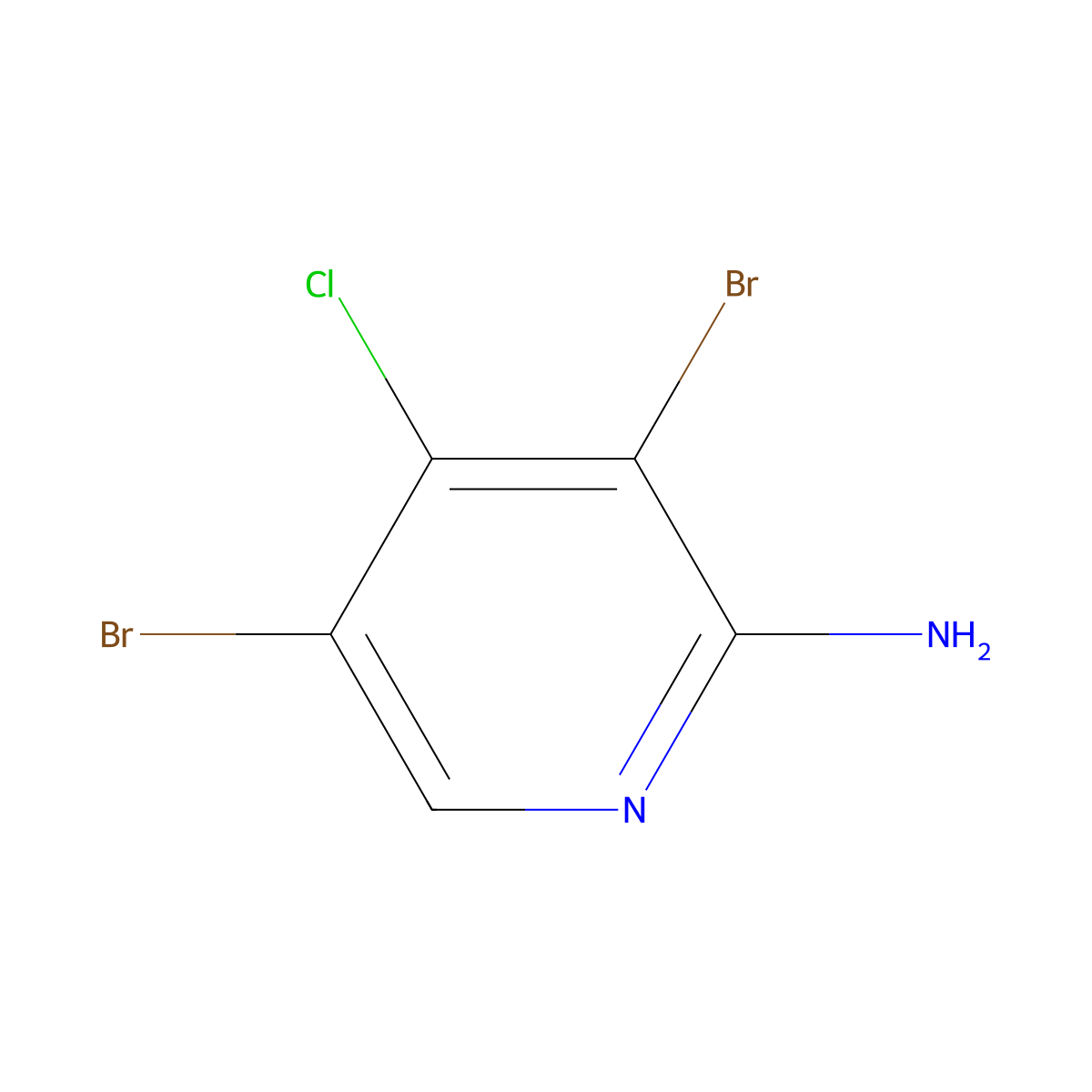 3,5-Dibromo-4-chloropyridin-2-amine molecular structure, CAS 1242329-23-2
