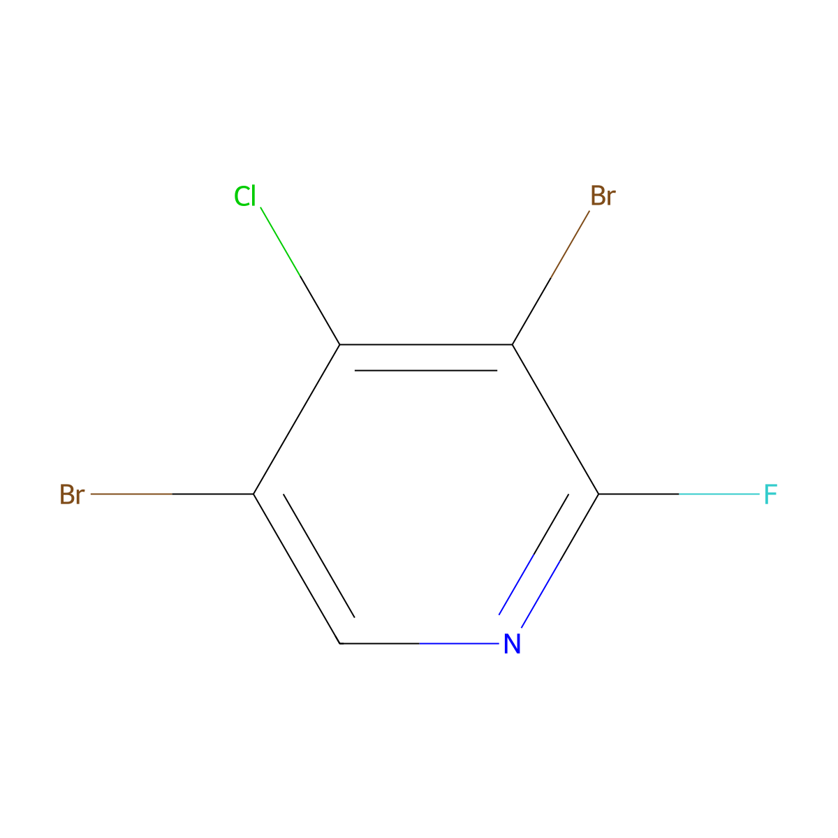 3,5-Dibromo-4-chloro-2-fluoropyridine molecular structure, CAS 1242329-24-3