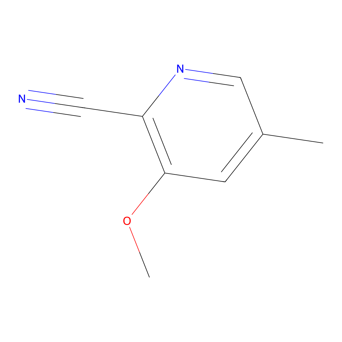 3-Methoxy-5-methylpicolinonitrile molecular structure, CAS 1242330-17-1