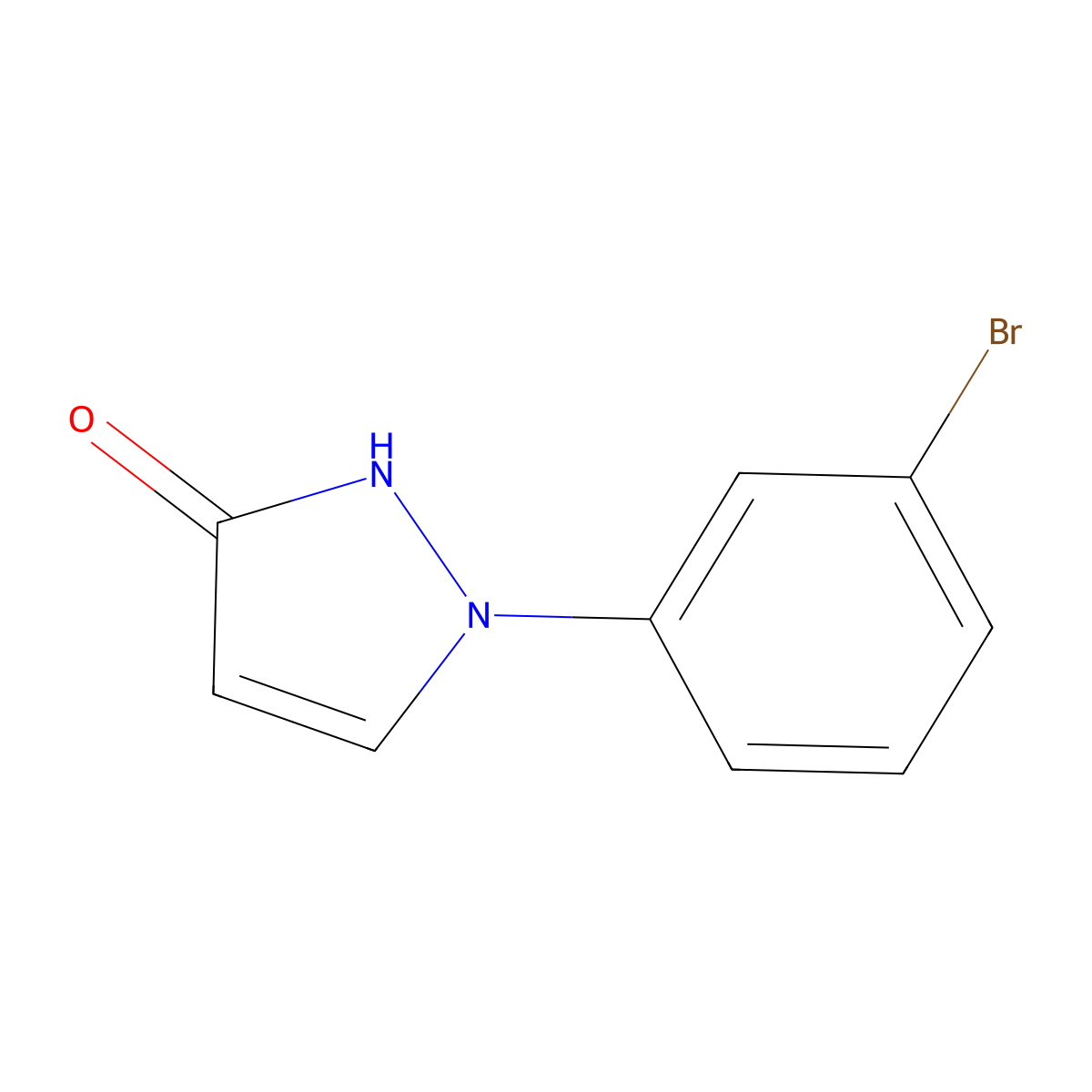 1-(3-bromophenyl)-2,3-dihydro-1H-pyrazol-3-one molecular structure, CAS 1242331-13-0