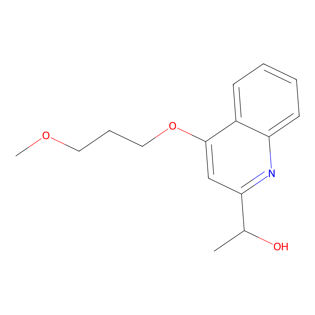 1-(4-(3-Methoxypropoxy)quinolin-2-yl)ethanol molecular structure, CAS 1242334-51-5