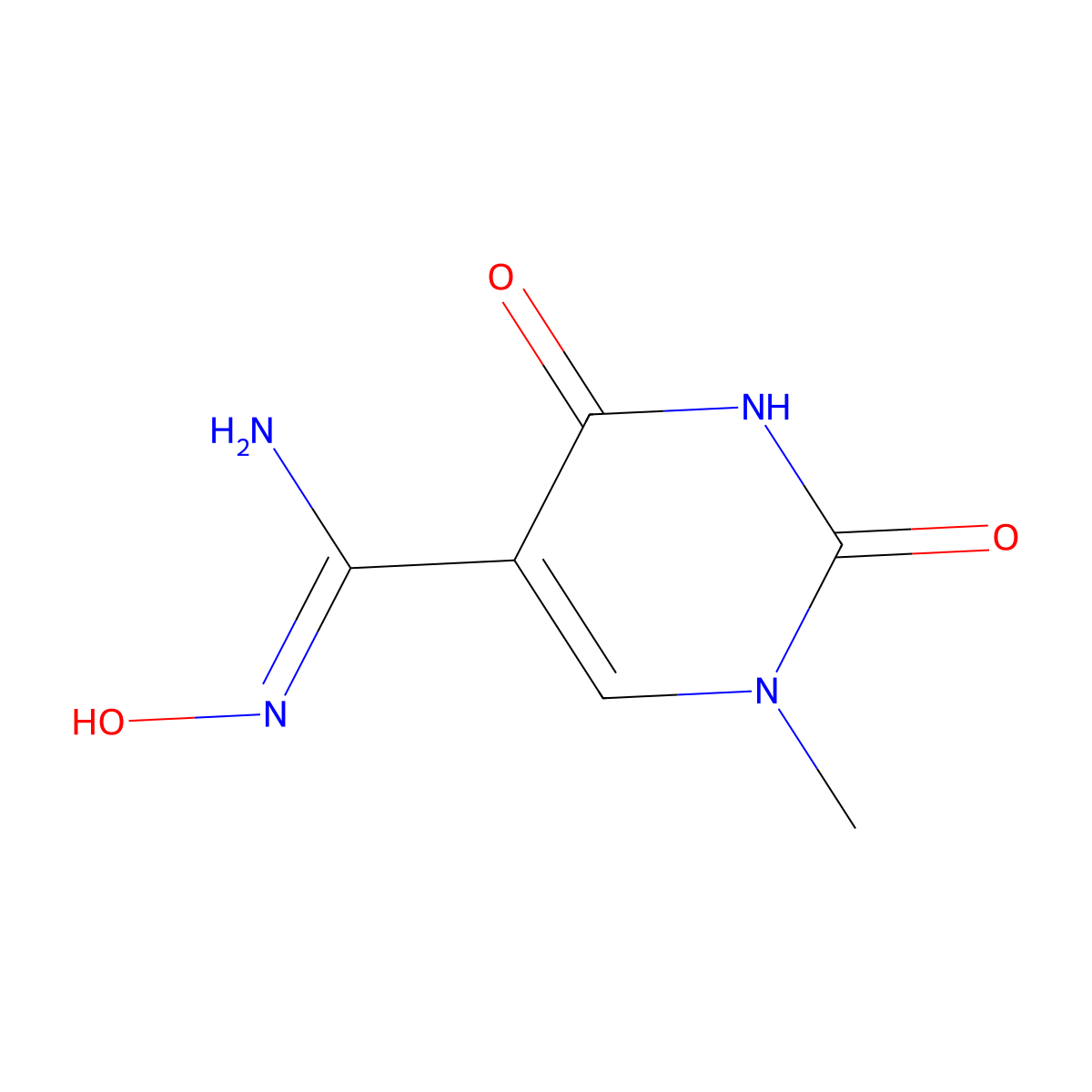 N'-hydroxy-1-methyl-2,4-dioxo-1,2,3,4-tetrahydropyrimidine-5-carboximidamide molecular structure, CAS 1242336-44-2