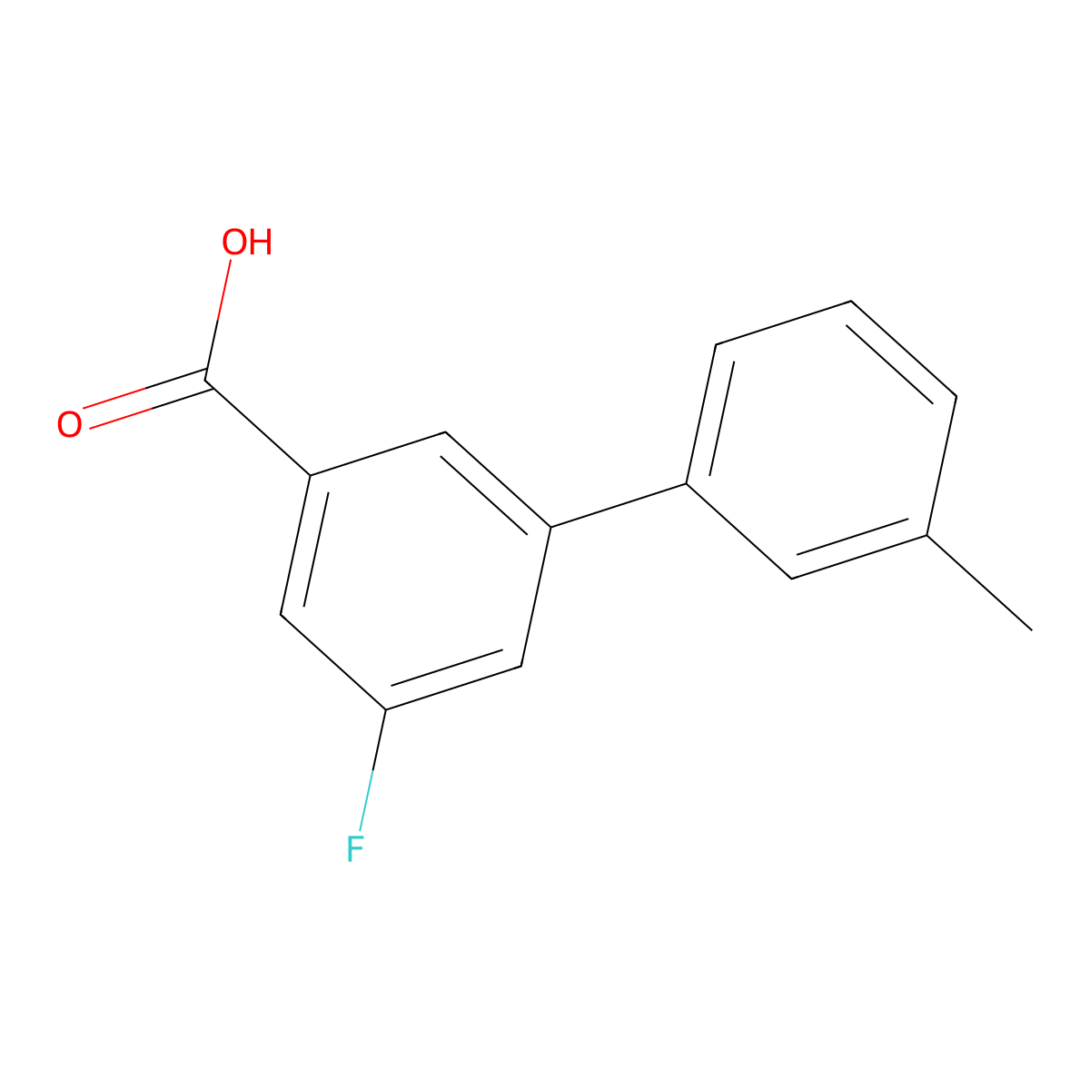 5-Fluoro-3'-methylbiphenyl-3-carboxylic acid molecular structure, CAS 1242336-54-4