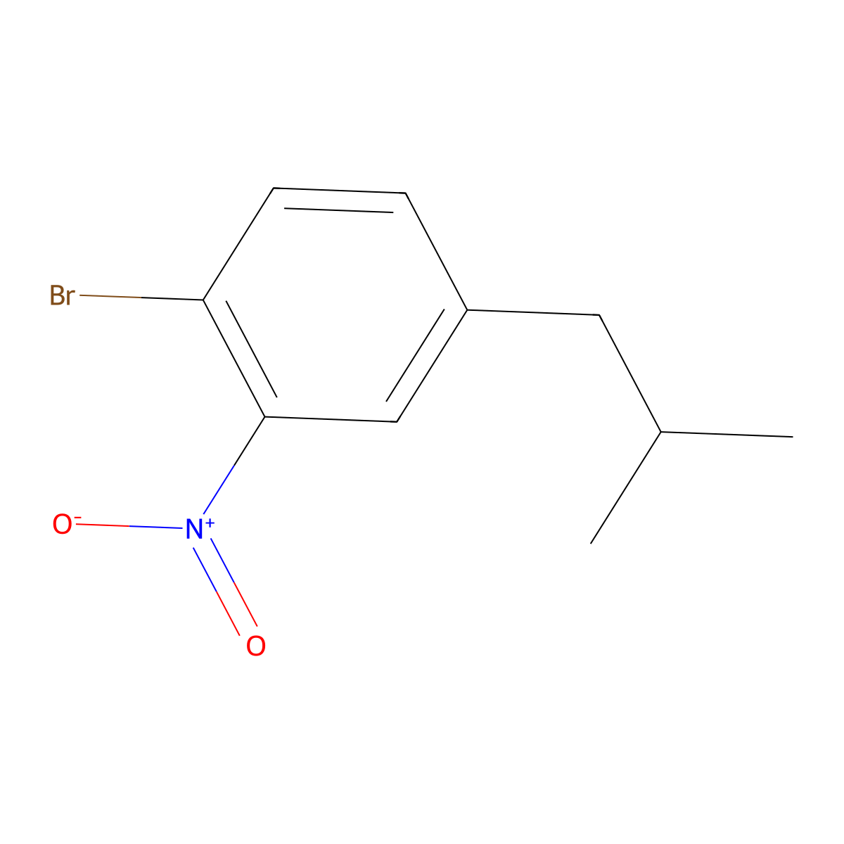 1-Bromo-4-isobutyl-2-nitrobenzene molecular structure, CAS 1242336-57-7