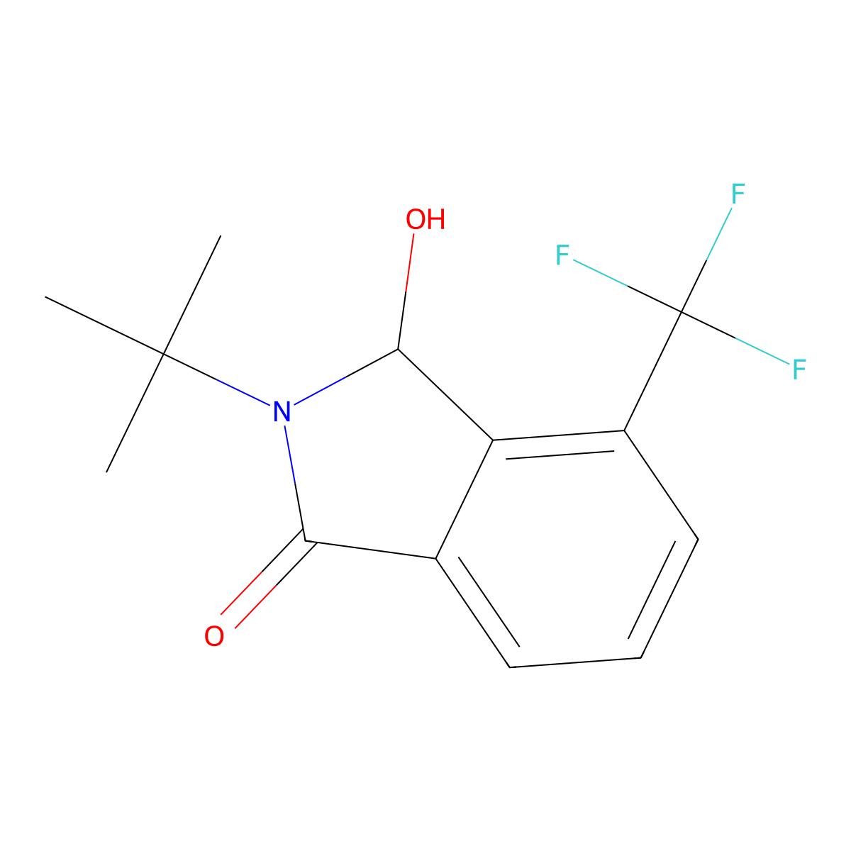 2-(tert-Butyl)-3-hydroxy-4-(trifluoromethyl)isoindolin-1-one molecular structure, CAS 1242336-58-8