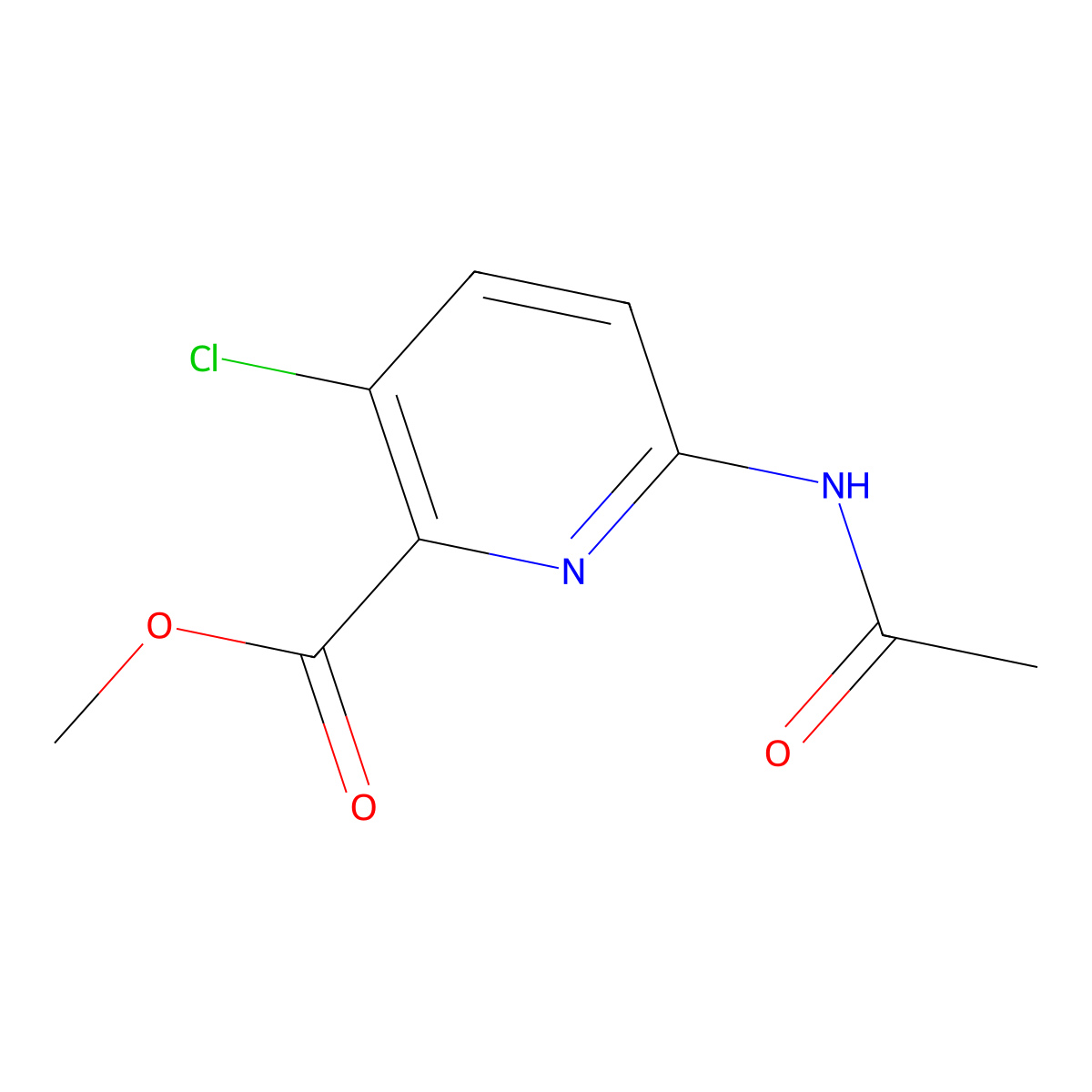 Methyl 6-acetamido-3-chloropicolinate molecular structure, CAS 1242336-62-4