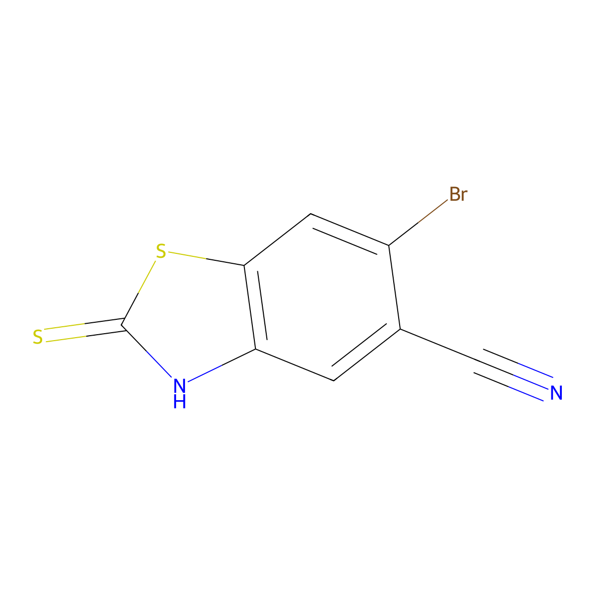 6-Bromo-5-cyano-2-mercaptobenzothiazole molecular structure, CAS 1242336-64-6