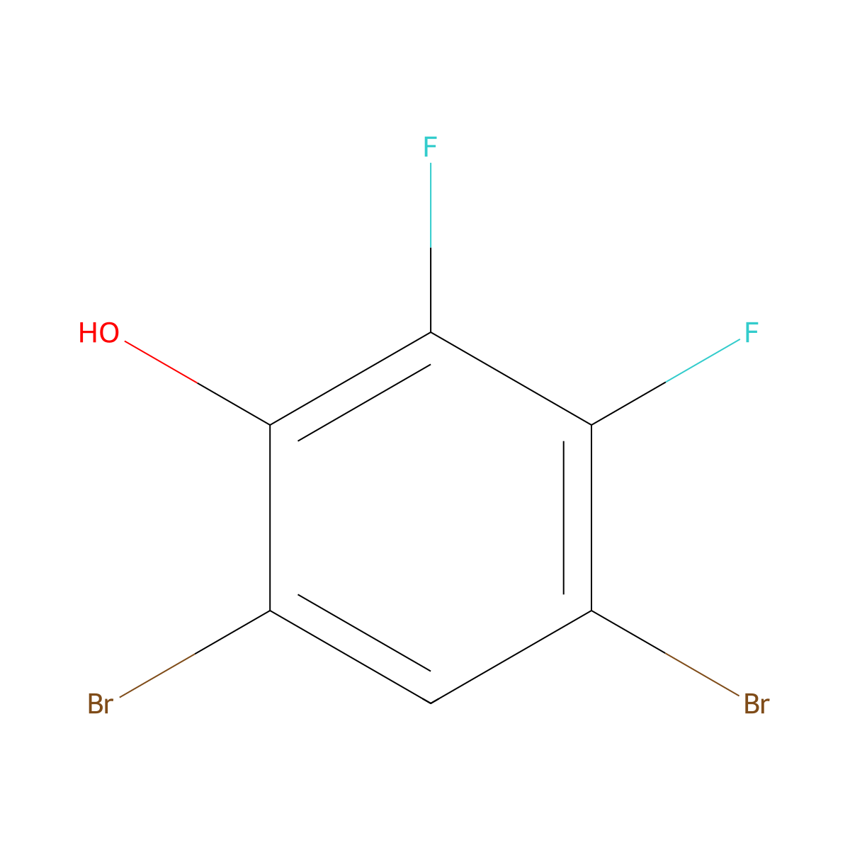 4,6-Dibromo-2,3-difluorophenol molecular structure, CAS 1242336-65-7
