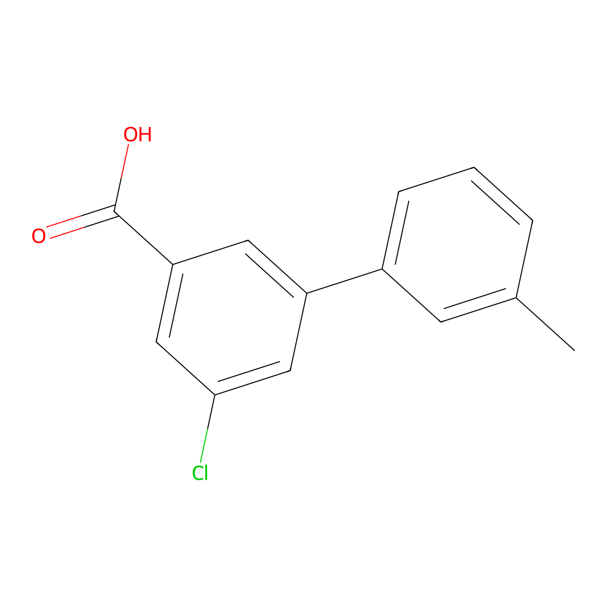 5-Chloro-3'-methylbiphenyl-3-carboxylic acid molecular structure, CAS 1242336-68-0