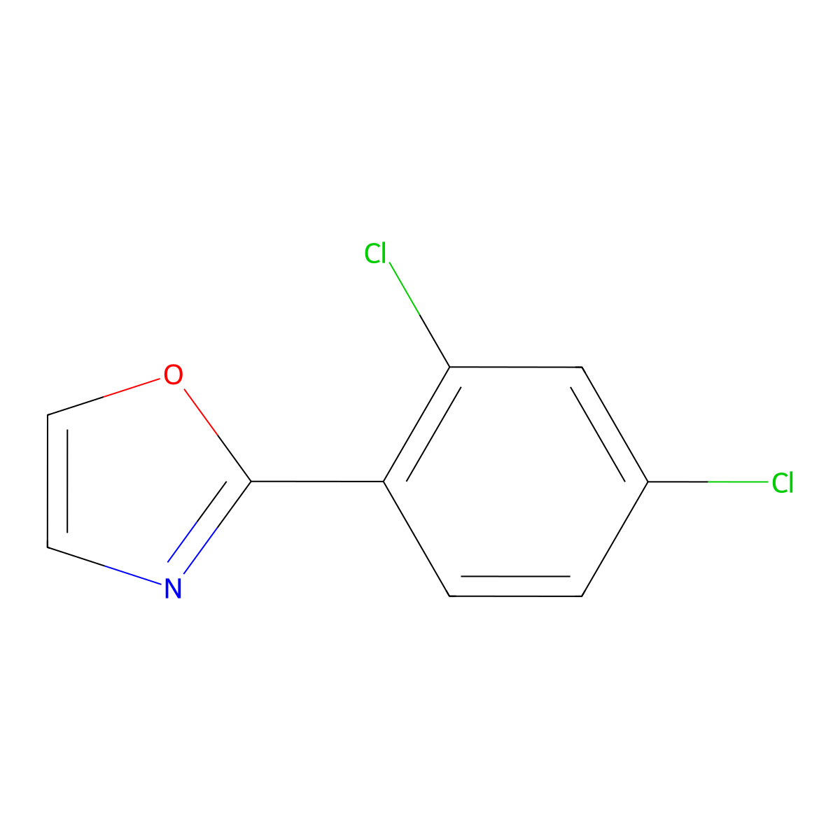 2-(2,4-Dichlorophenyl)oxazole molecular structure, CAS 1242336-71-5