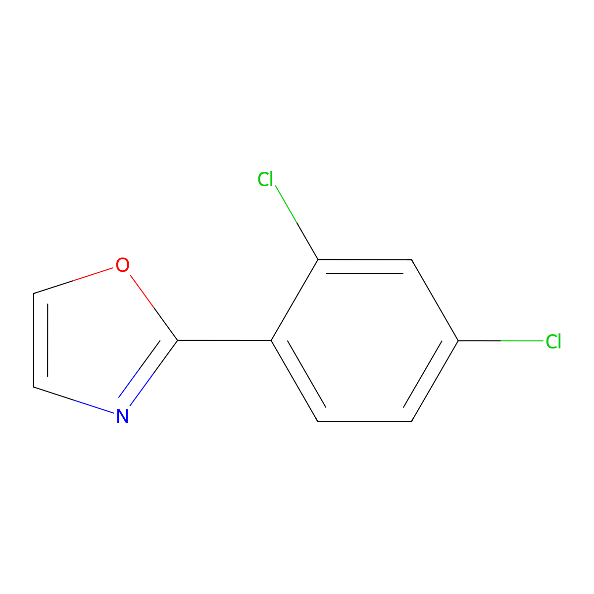 2-(2,4-Dichlorophenyl)oxazole molecular structure, CAS 1242336-71-5