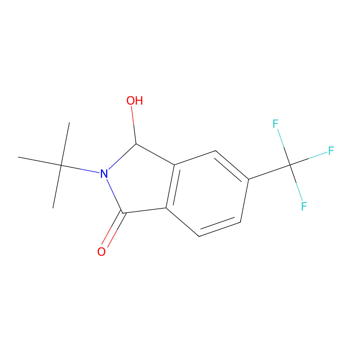 2-T-Butyl-3-hydroxy-5-(trifluoromethyl)isoindolin-1-one molecular structure, CAS 1242336-73-7