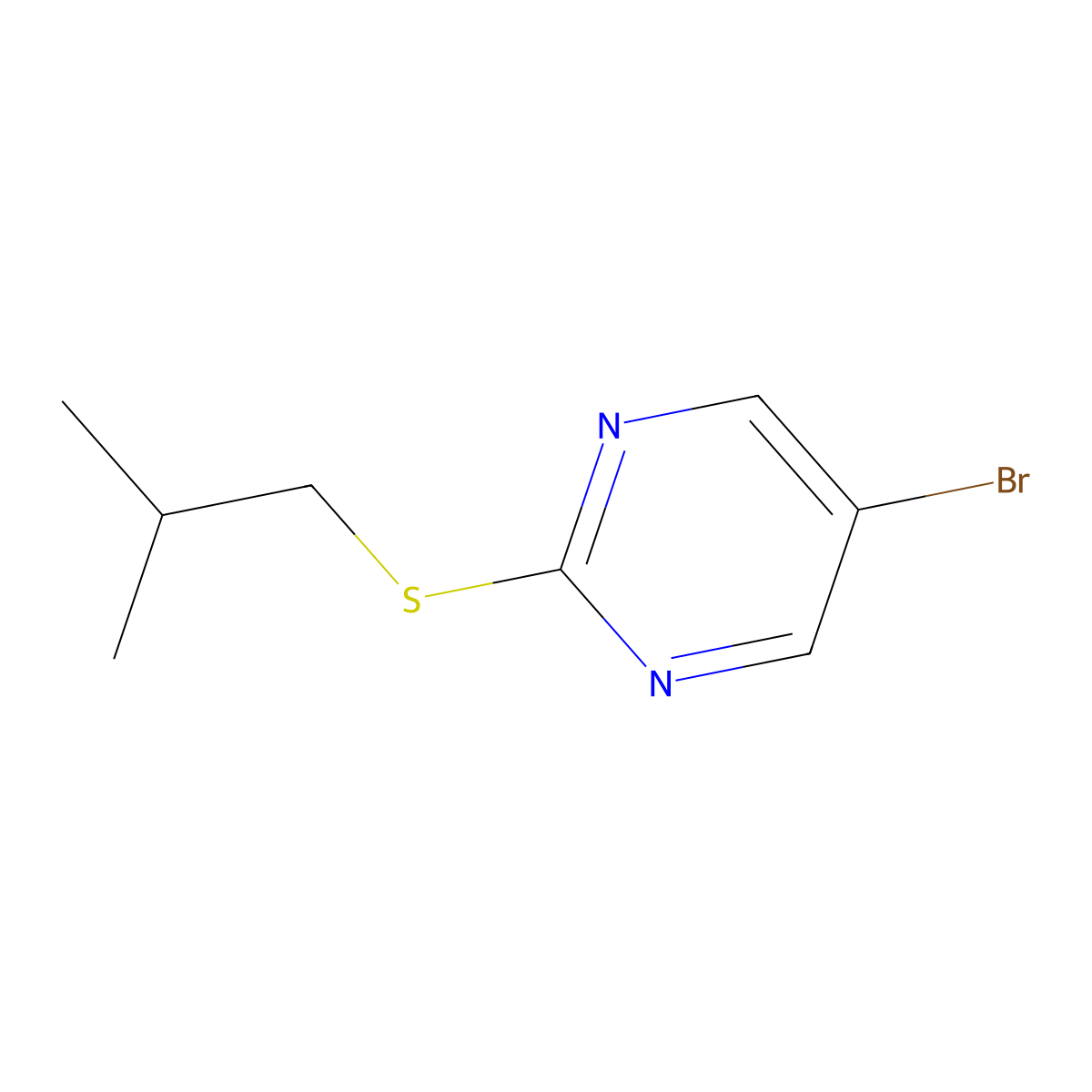 5-Bromo-2-isobutylthiopyrimidine molecular structure, CAS 1242336-74-8