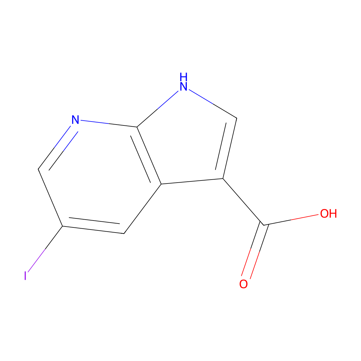 5-Iodo-1H-pyrrolo[2,3-B]pyridine-3-carboxylic acid molecular structure, CAS 1242336-79-3