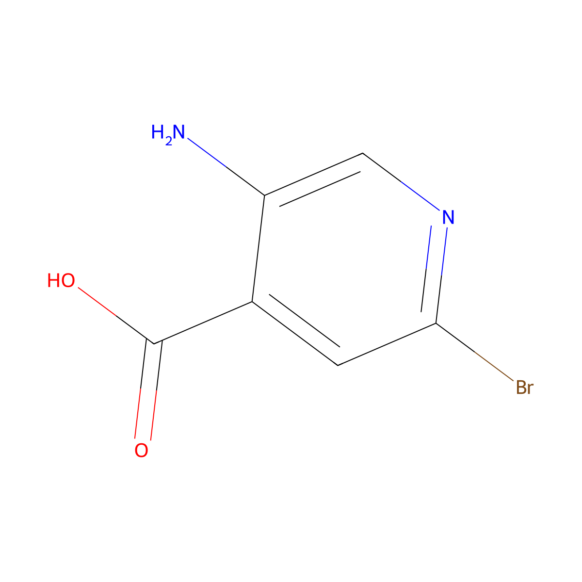 5-Amino-2-bromopyridine-4-carboxylic acid molecular structure, CAS 1242336-80-6