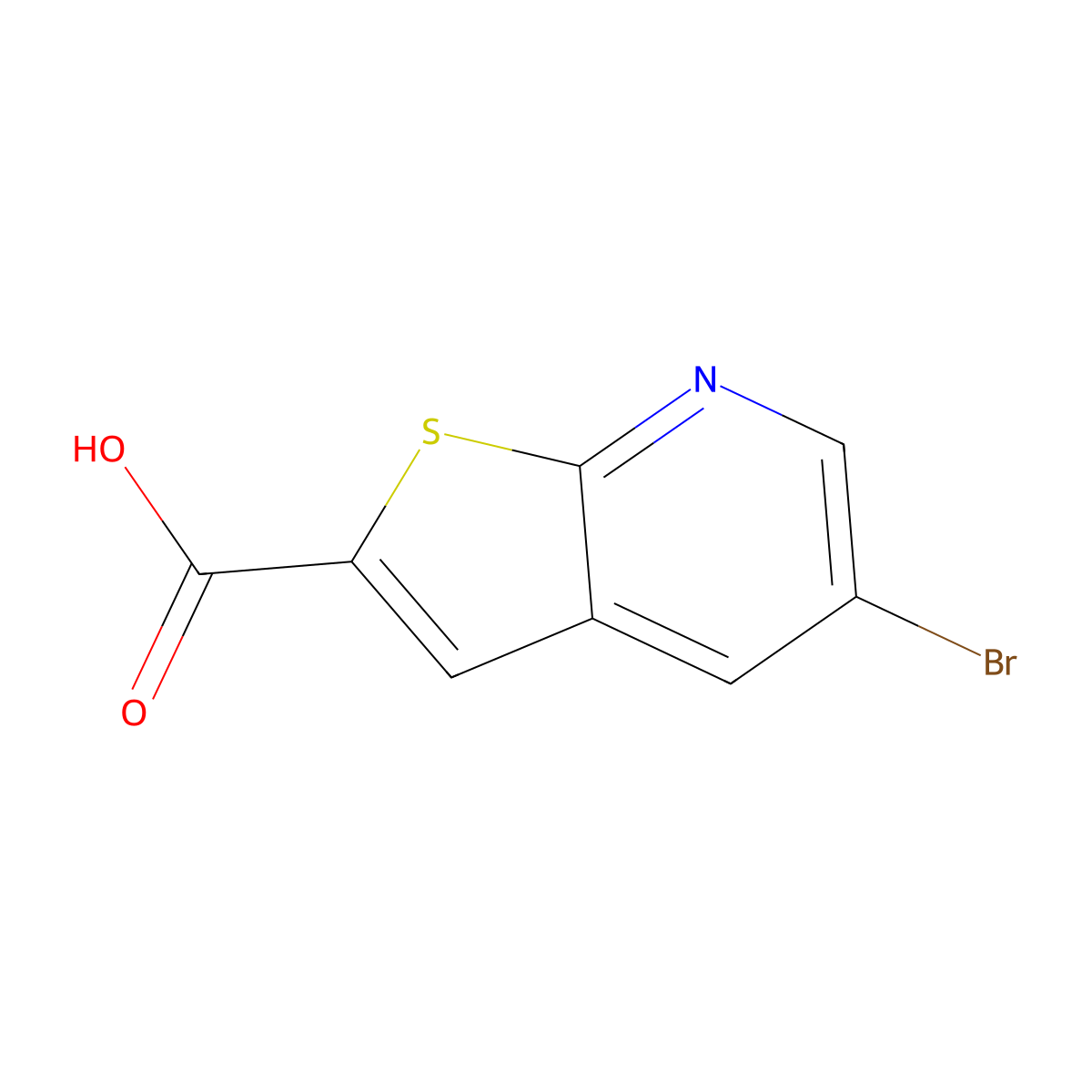 5-Bromothieno[2,3-b]pyridine-2-carboxylic acid molecular structure, CAS 1242336-81-7