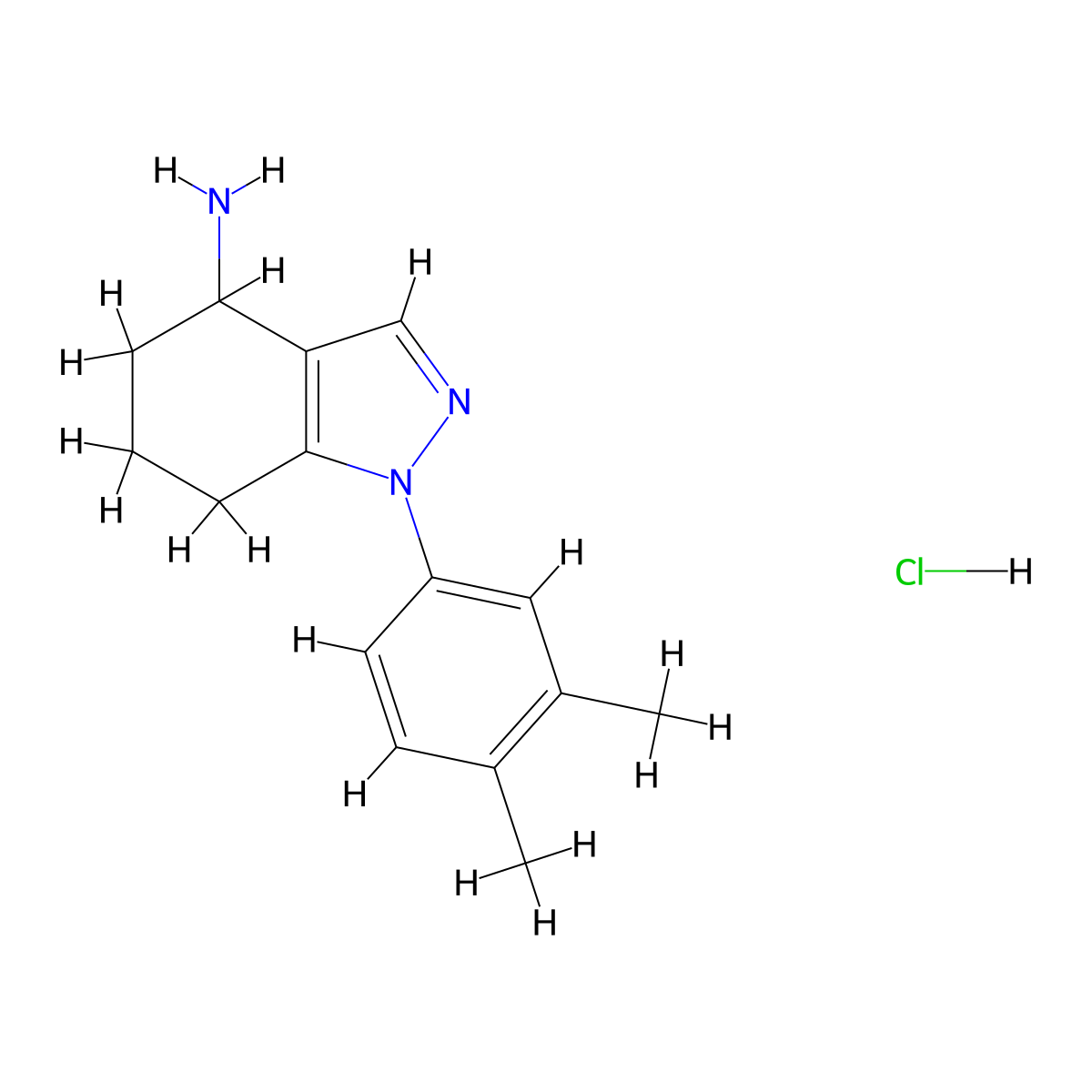 1-(3,4-dimethylphenyl)-4,5,6,7-tetrahydro-1H-indazol-4-amine hydrochloride molecular structure, CAS 1242338-88-0