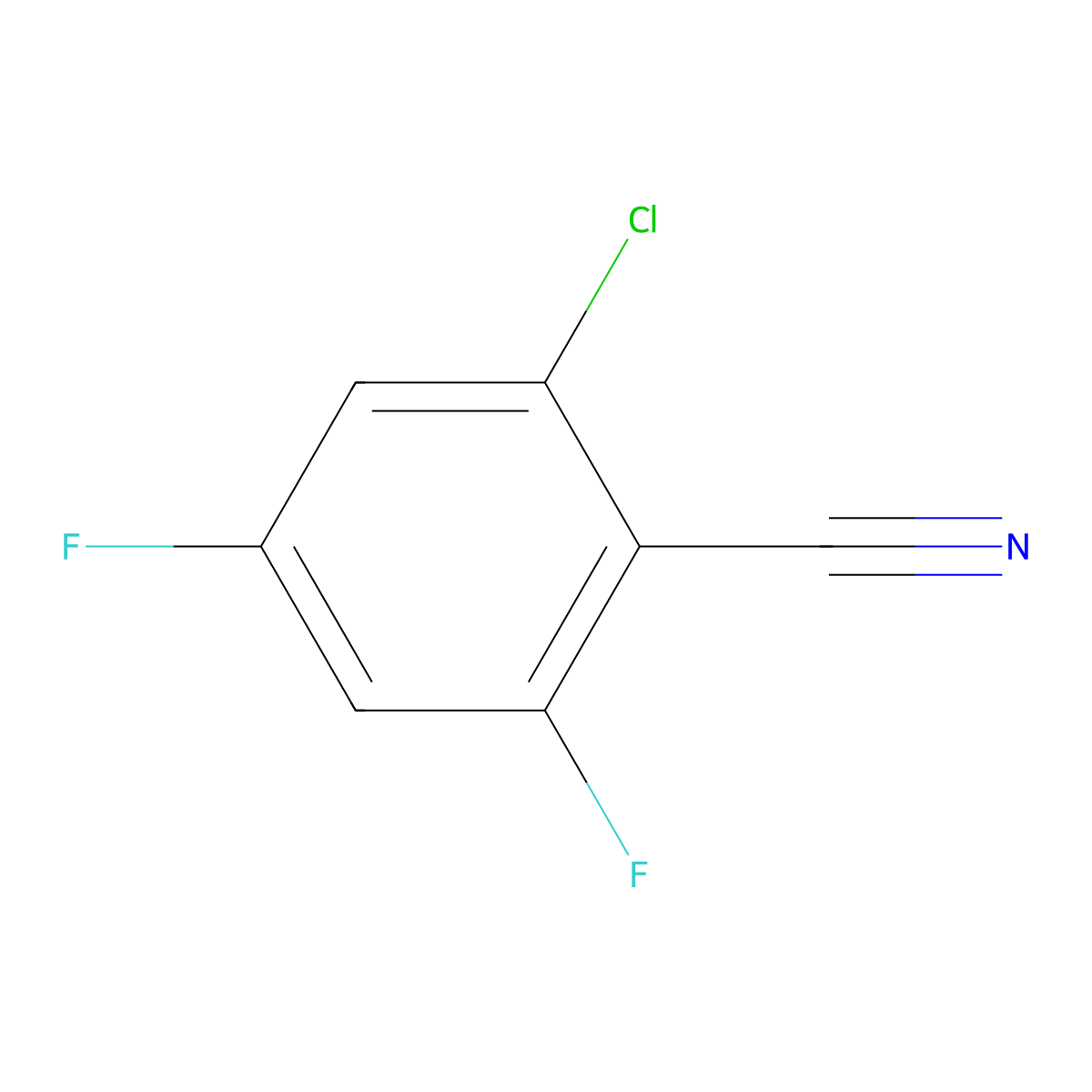 2-Chloro-4,6-difluorobenzonitrile molecular structure, CAS 1242338-90-4