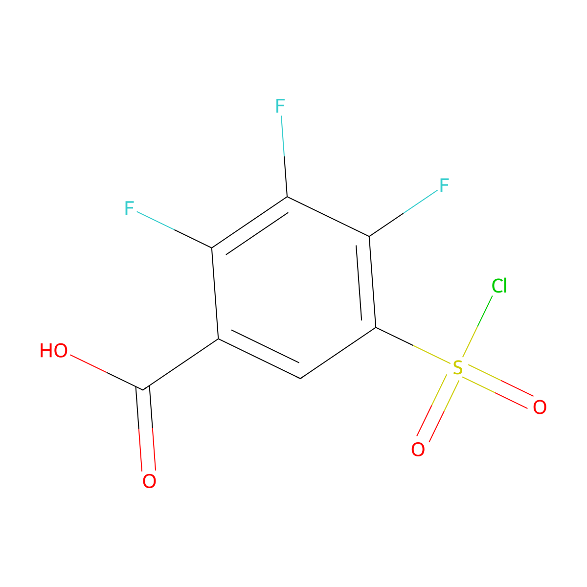 5-(Chlorosulfonyl)-2,3,4-trifluorobenzoic acid molecular structure, CAS 1242338-92-6