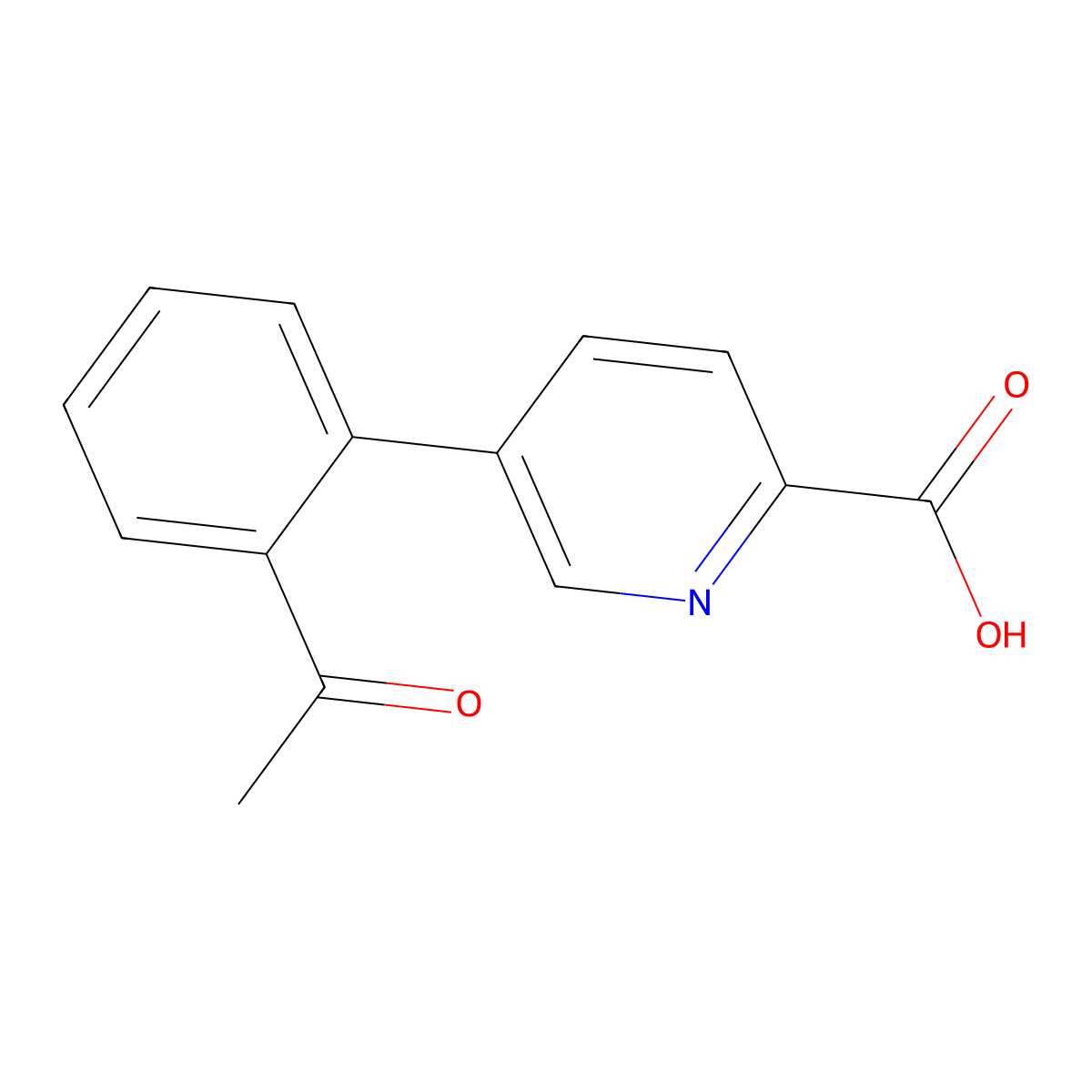 5-(2-Acetylphenyl)picolinic acid molecular structure, CAS 1242338-99-3