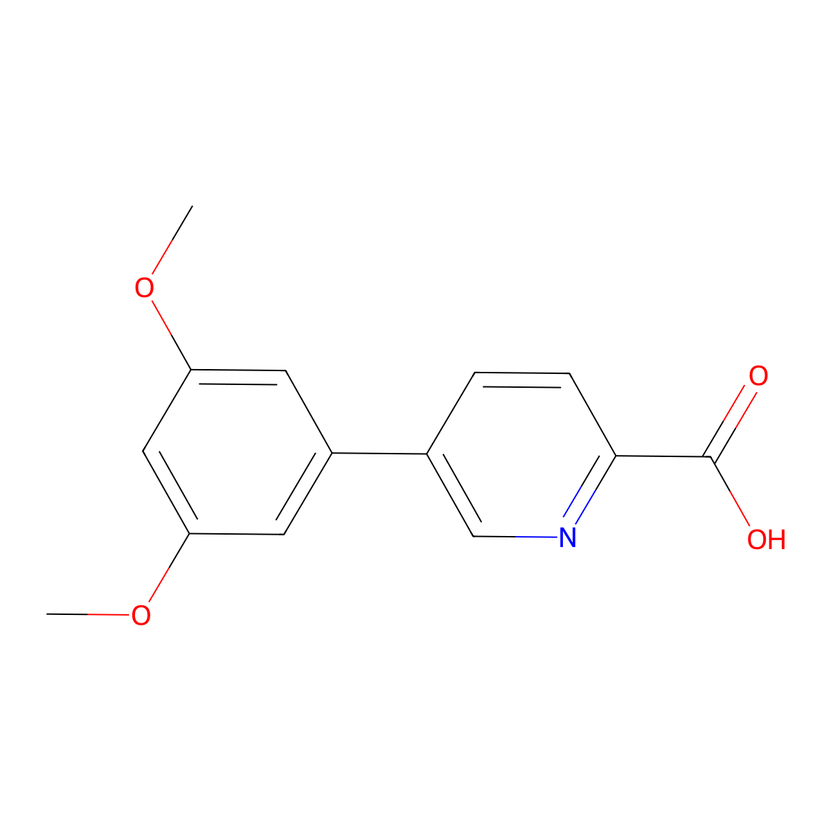 5-(3,5-Dimethoxyphenyl)pyridine-2-carboxylic acid molecular structure, CAS 1242339-00-9