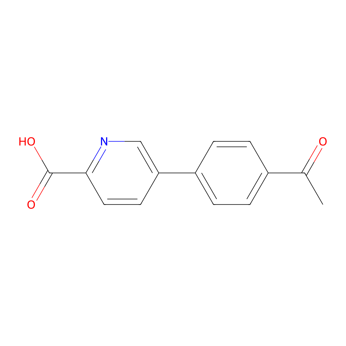 5-(4-Acetylphenyl)-picolinic acid molecular structure, CAS 1242339-04-3