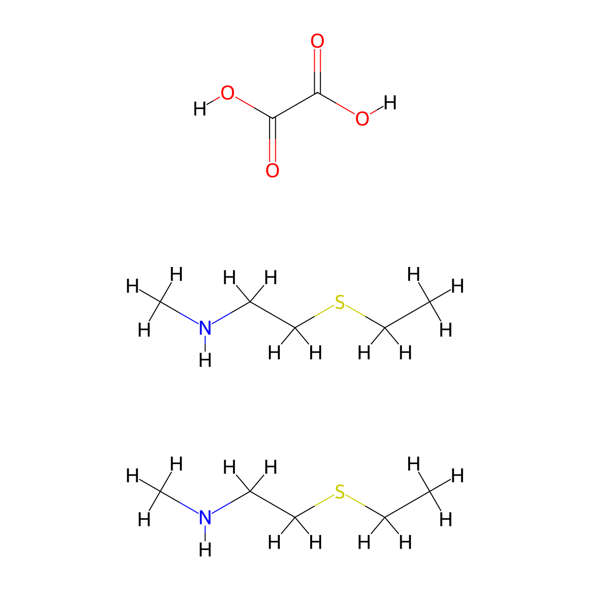 [2-(Ethylthio)ethyl]methylamine oxalate (2:1) molecular structure, CAS 1242339-06-5