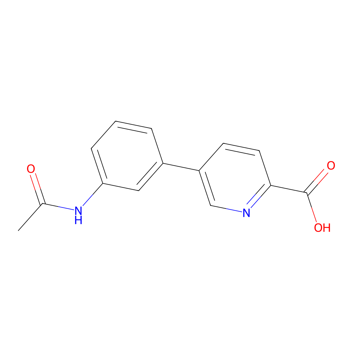 5-(3-Acetylaminophenyl)picolinic acid molecular structure, CAS 1242339-07-6