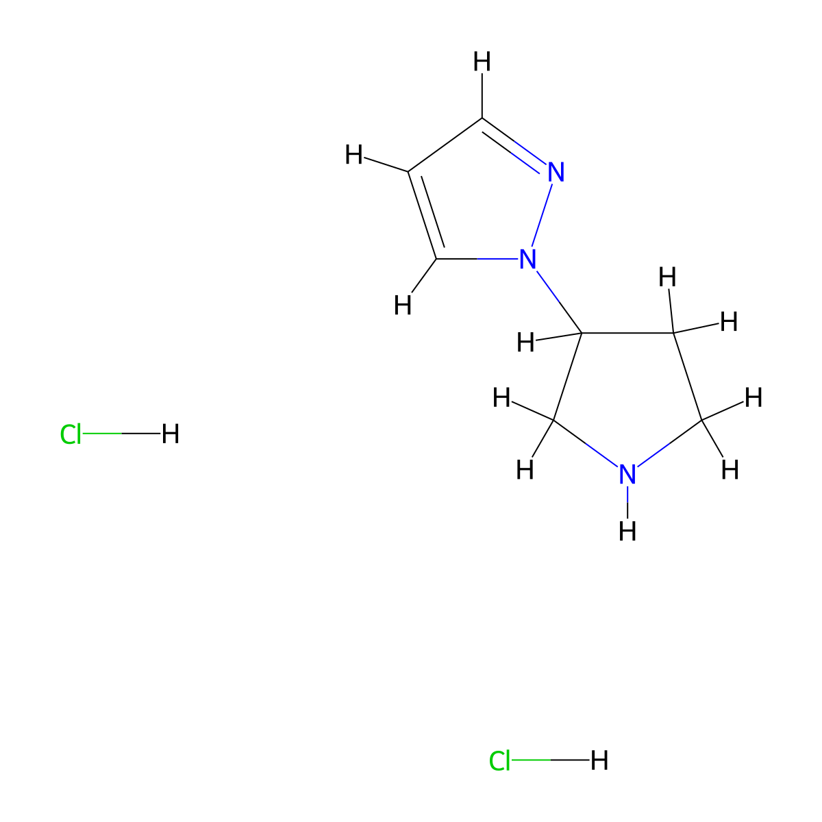1-(Pyrrolidin-3-yl)-1H-pyrazole dihydrochloride molecular structure, CAS 1242339-08-7