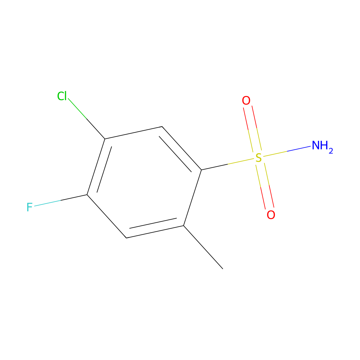 5-Chloro-4-fluoro-2-methylbenzene-1-sulfonamide molecular structure, CAS 1242339-14-5