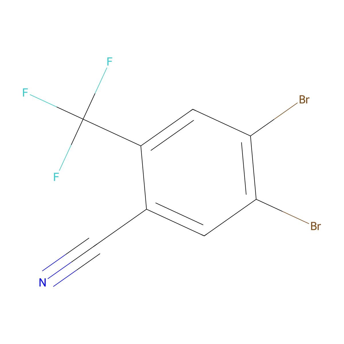 4,5-Dibromo-2-(trifluoromethyl)benzonitrile molecular structure, CAS 1242339-25-8