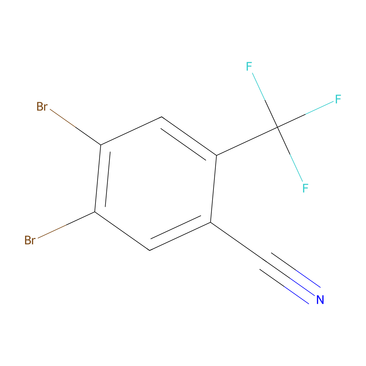 4,5-Dibromo-2-(trifluoromethyl)benzonitrile molecular structure, CAS 1242339-25-8