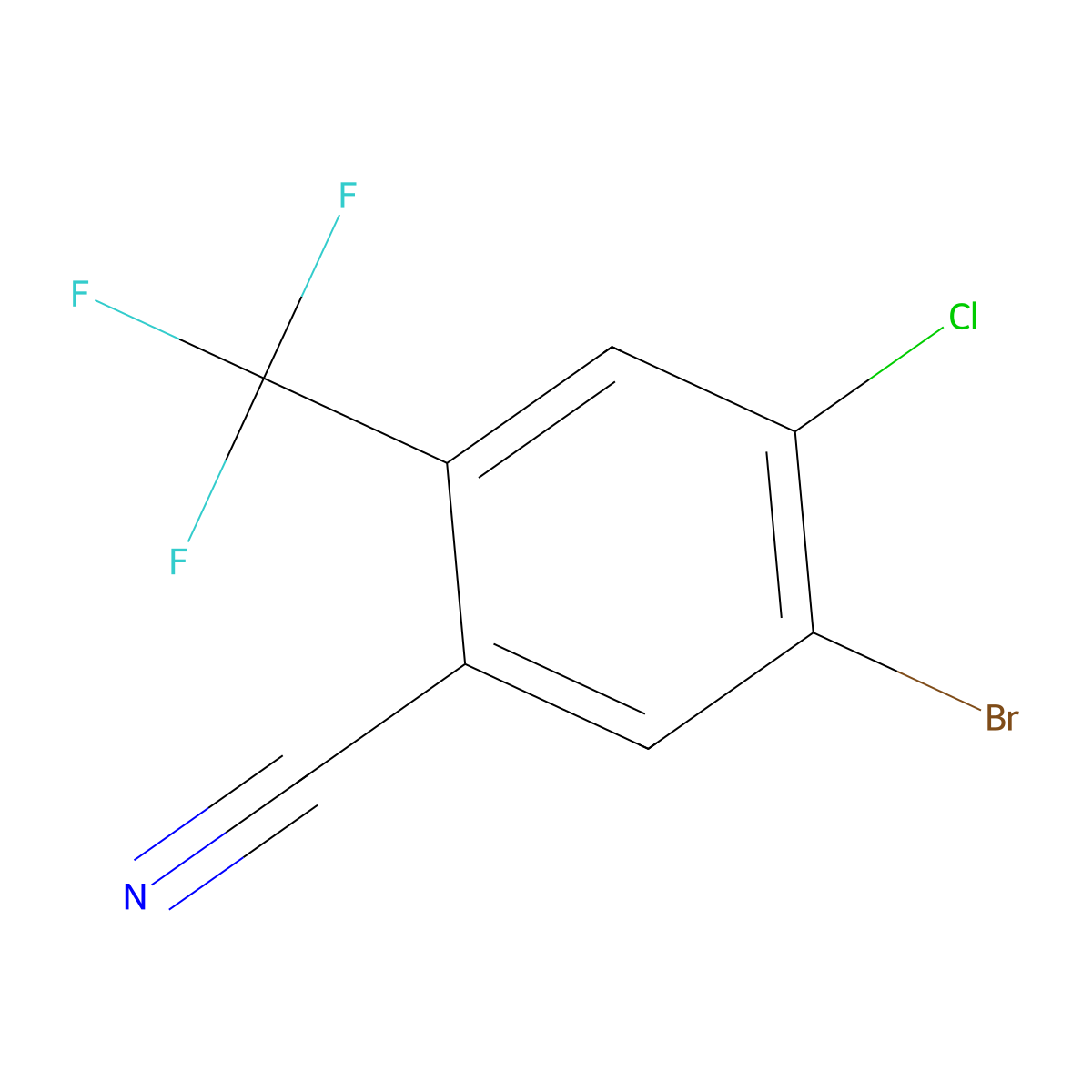 5-Bromo-4-chloro-2-trifluoromethylbenzonitrile molecular structure, CAS 1242339-26-9