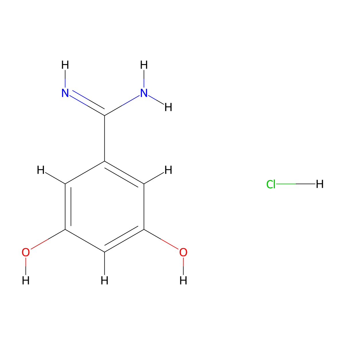 3,5-Dihydroxybenzenecarboximidamide hydrochloride molecular structure, CAS 1242339-28-1