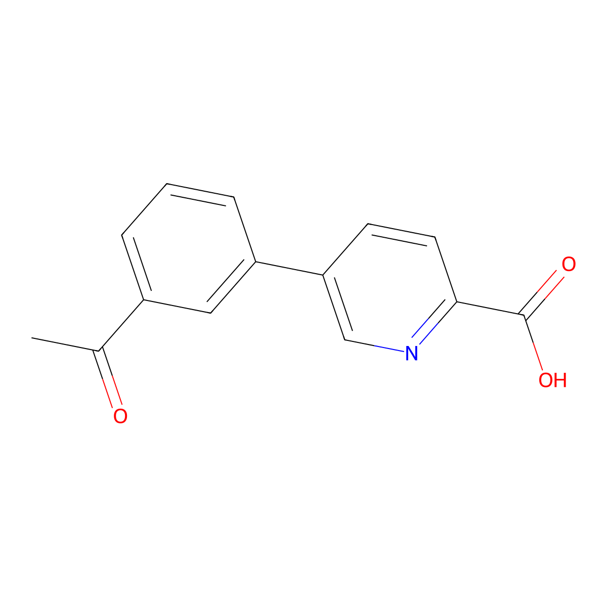 5-(3-Acetylphenyl)-picolinic acid molecular structure, CAS 1242339-32-7