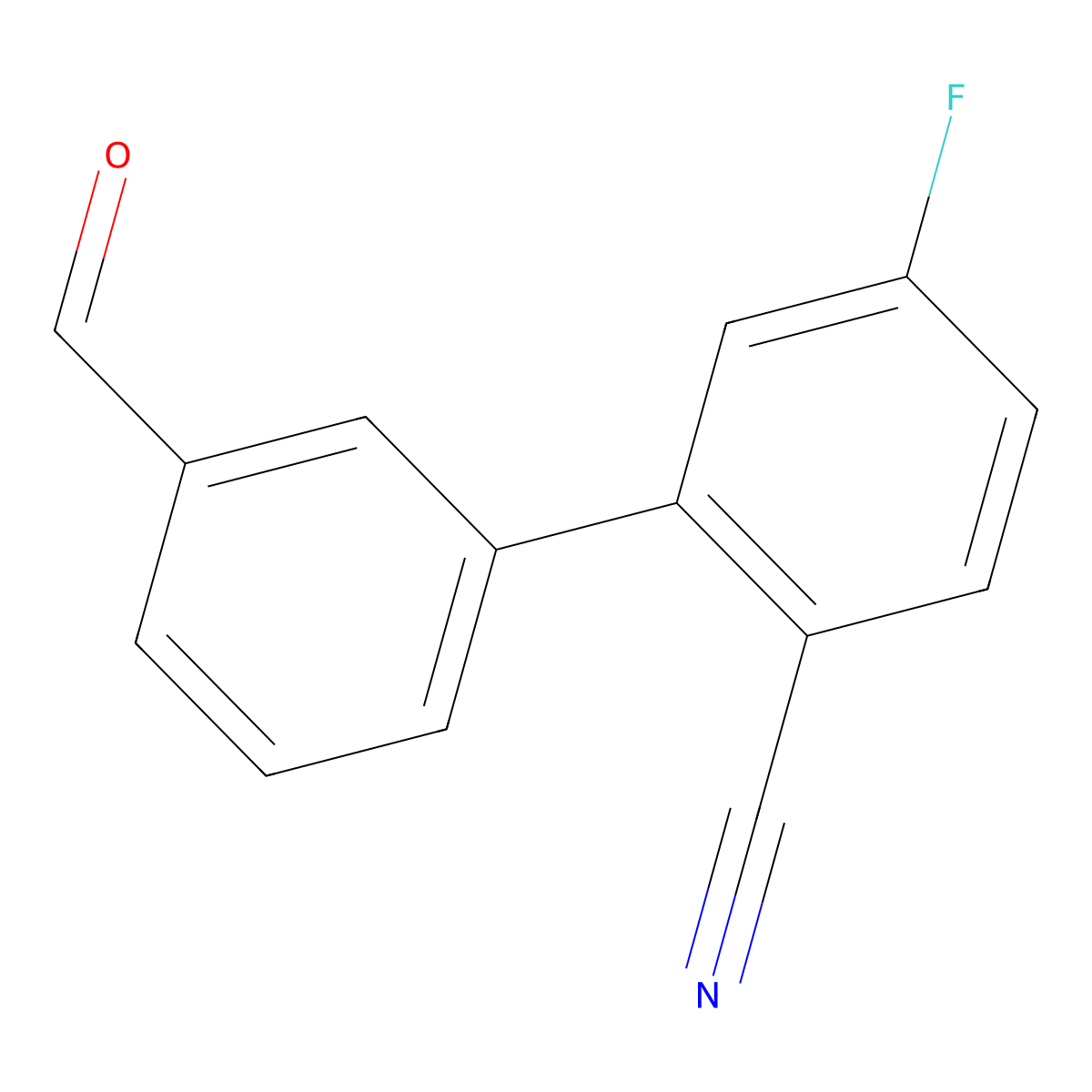 5-Fluoro-3'-formyl-[1,1'-biphenyl]-2-carbonitrile molecular structure, CAS 1242339-36-1