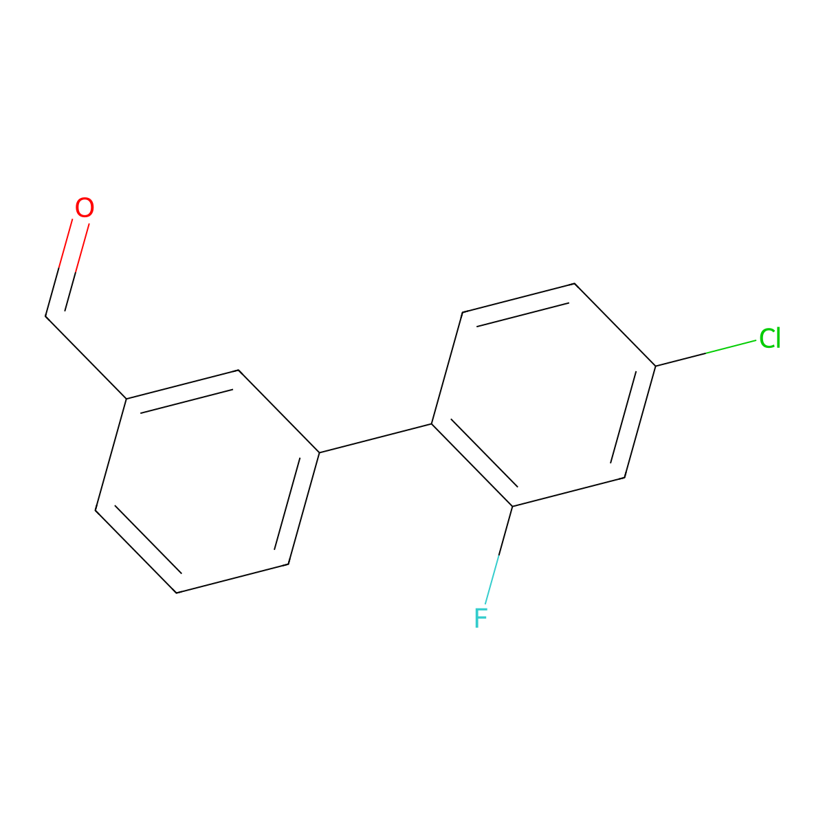 3-(4-Chloro-2-fluorophenyl)benzaldehyde molecular structure, CAS 1242339-63-4