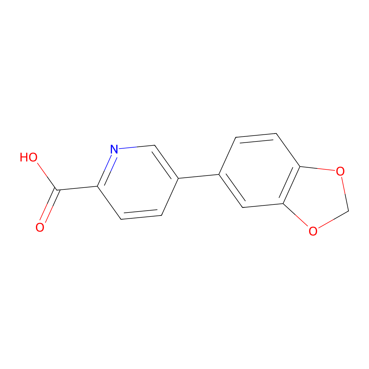 5-(Benzo[d][1,3]dioxol-5-yl)picolinic acid molecular structure, CAS 1242339-65-6