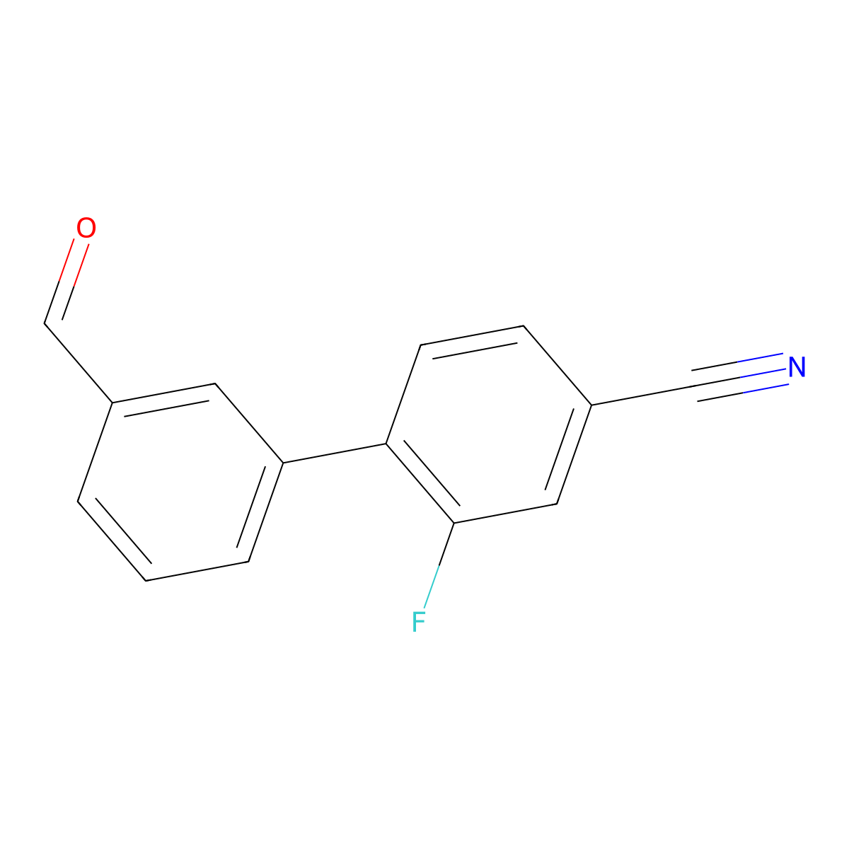 2-Fluoro-3'-formyl-[1,1'-biphenyl]-4-carbonitrile molecular structure, CAS 1242339-66-7