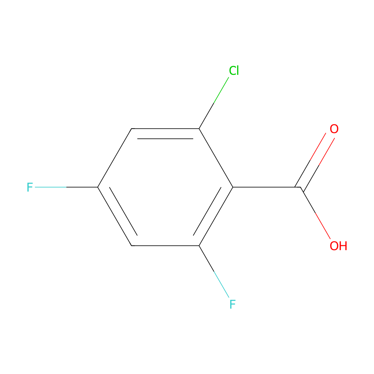 2-Chloro-4,6-difluorobenzoic acid molecular structure, CAS 1242339-67-8