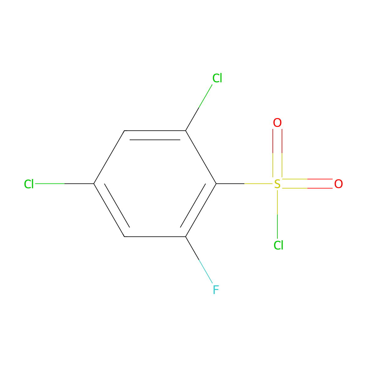 2,4-Dichloro-6-fluorobenzenesulfonyl chloride molecular structure, CAS 1242339-70-3