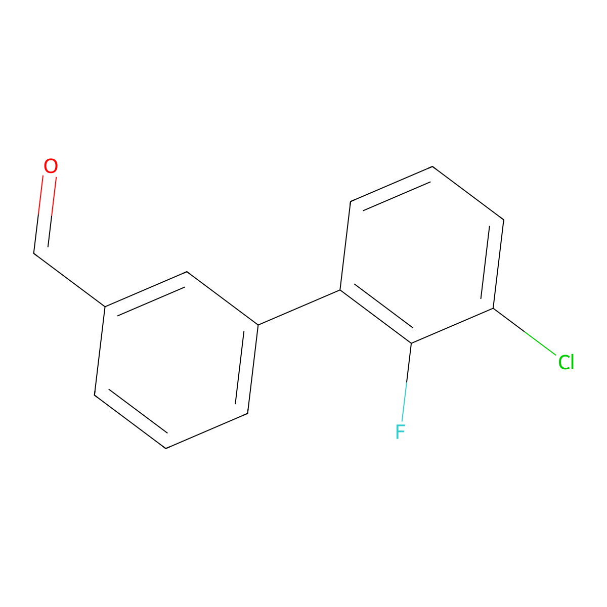 3'-Chloro-2'-fluoro-[1,1'-biphenyl]-3-carbaldehyde molecular structure, CAS 1242339-77-0