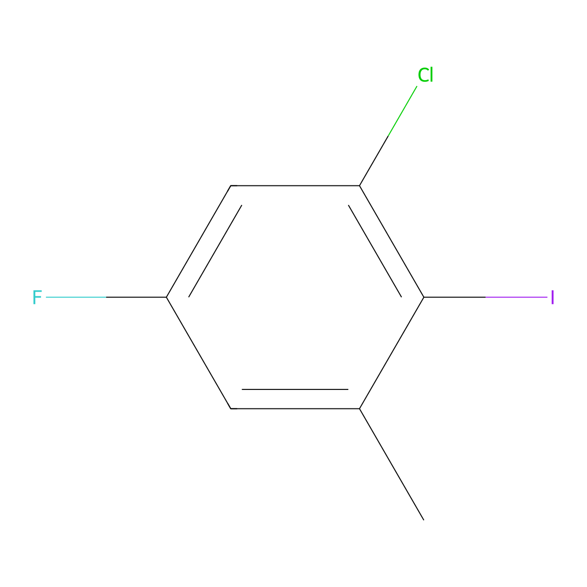 1-Chloro-5-fluoro-2-iodo-3-methylbenzene molecular structure, CAS 1242339-79-2