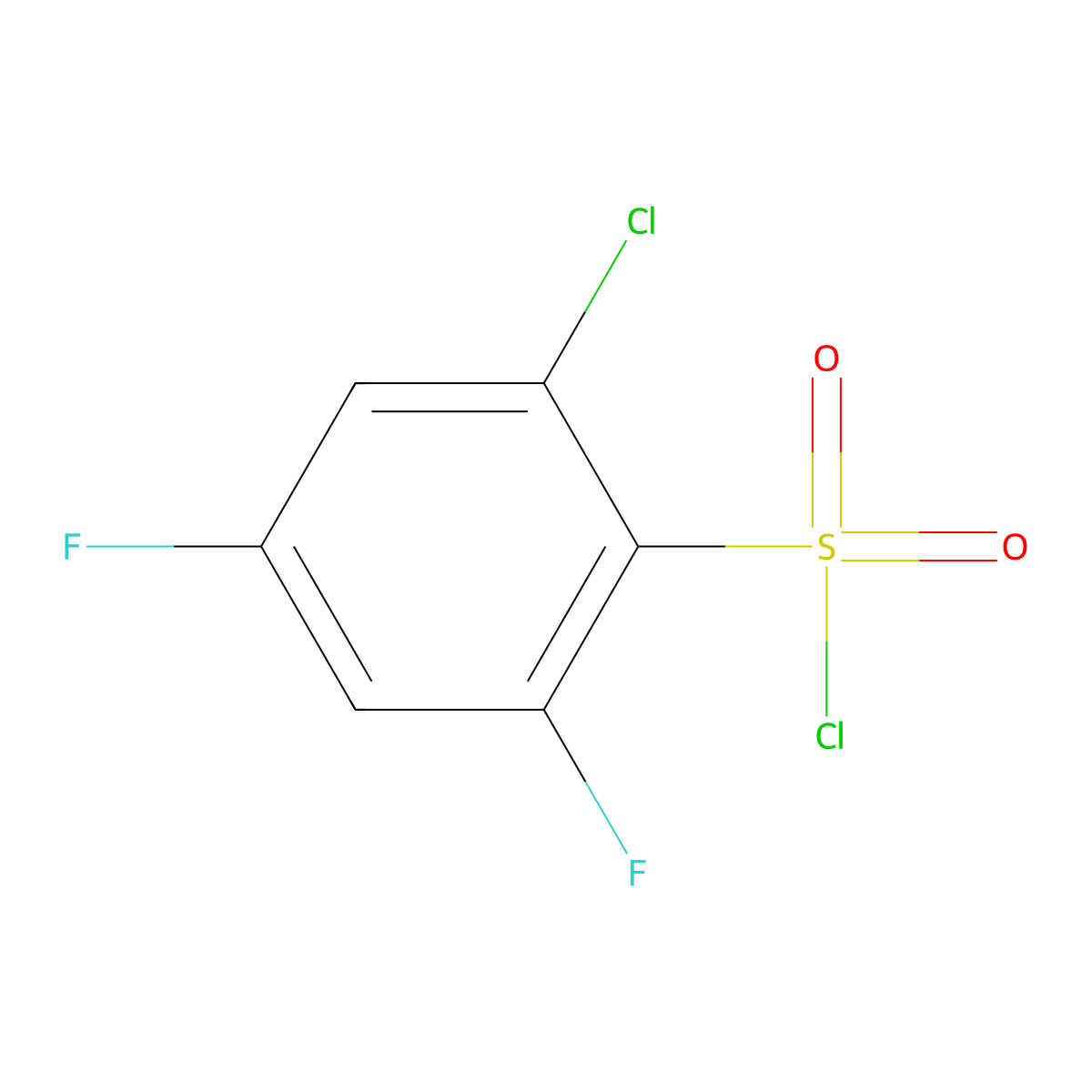 2-Chloro-4,6-difluorobenzenesulfonyl chloride molecular structure, CAS 1242339-80-5