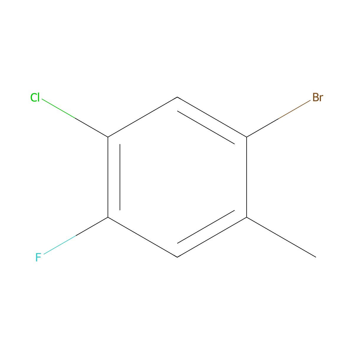 2-Bromo-4-chloro-5-fluorotoluene molecular structure, CAS 1242339-82-7
